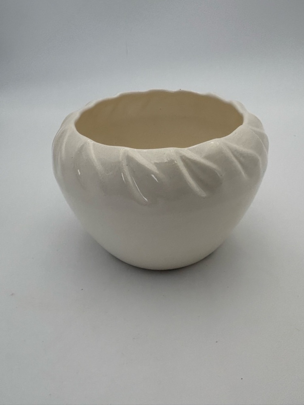 Vintage California Pottery Cream Decorative Bowl or Planter